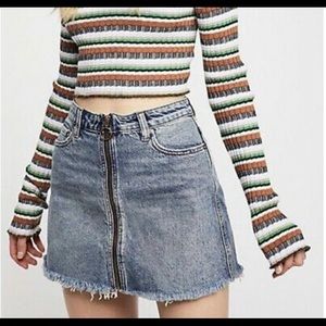 NWT Free People Denim Mini Skirt